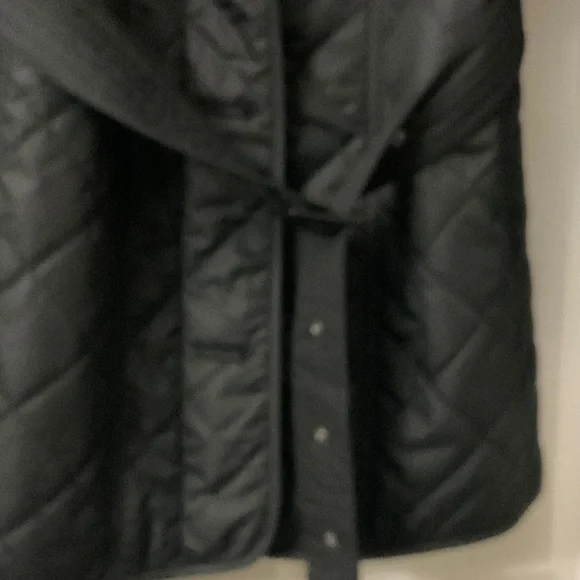 Barbour Women's tummelBlack Quilted Trench Coat size 8